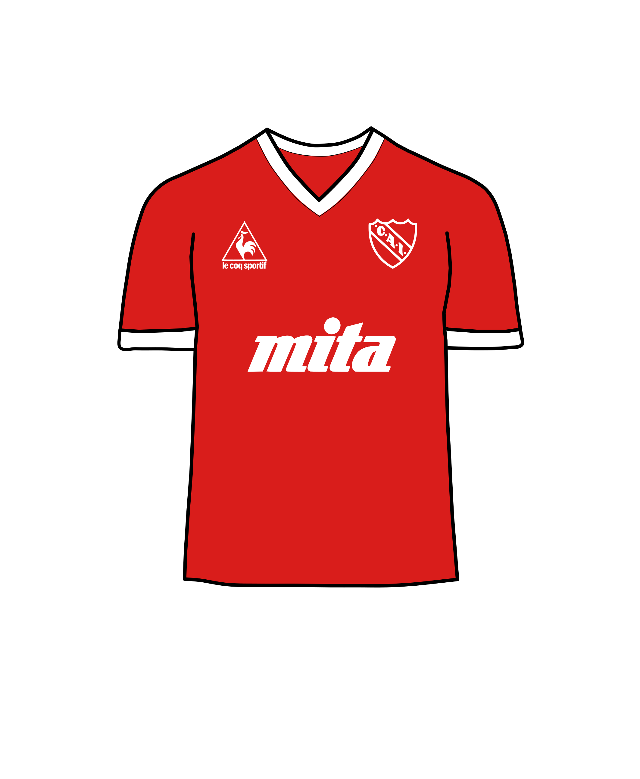 Independiente's classic red football kit, chosen after their president was inspired by Nottingham Forest's impressive victory in Argentina in 1905.