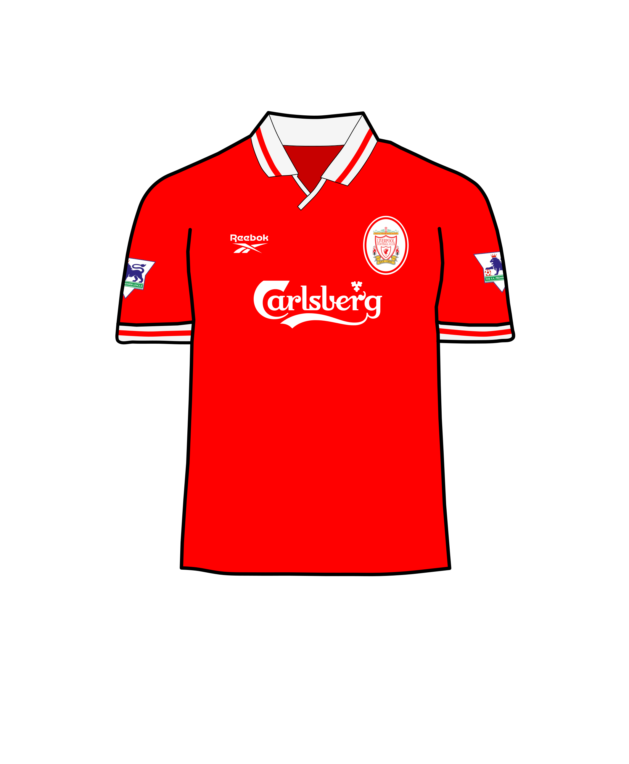 Liverpool FC's iconic red football kit, worn since 1964 after manager Bill Shankly introduced the all-red look to create a psychological impact of power and danger.