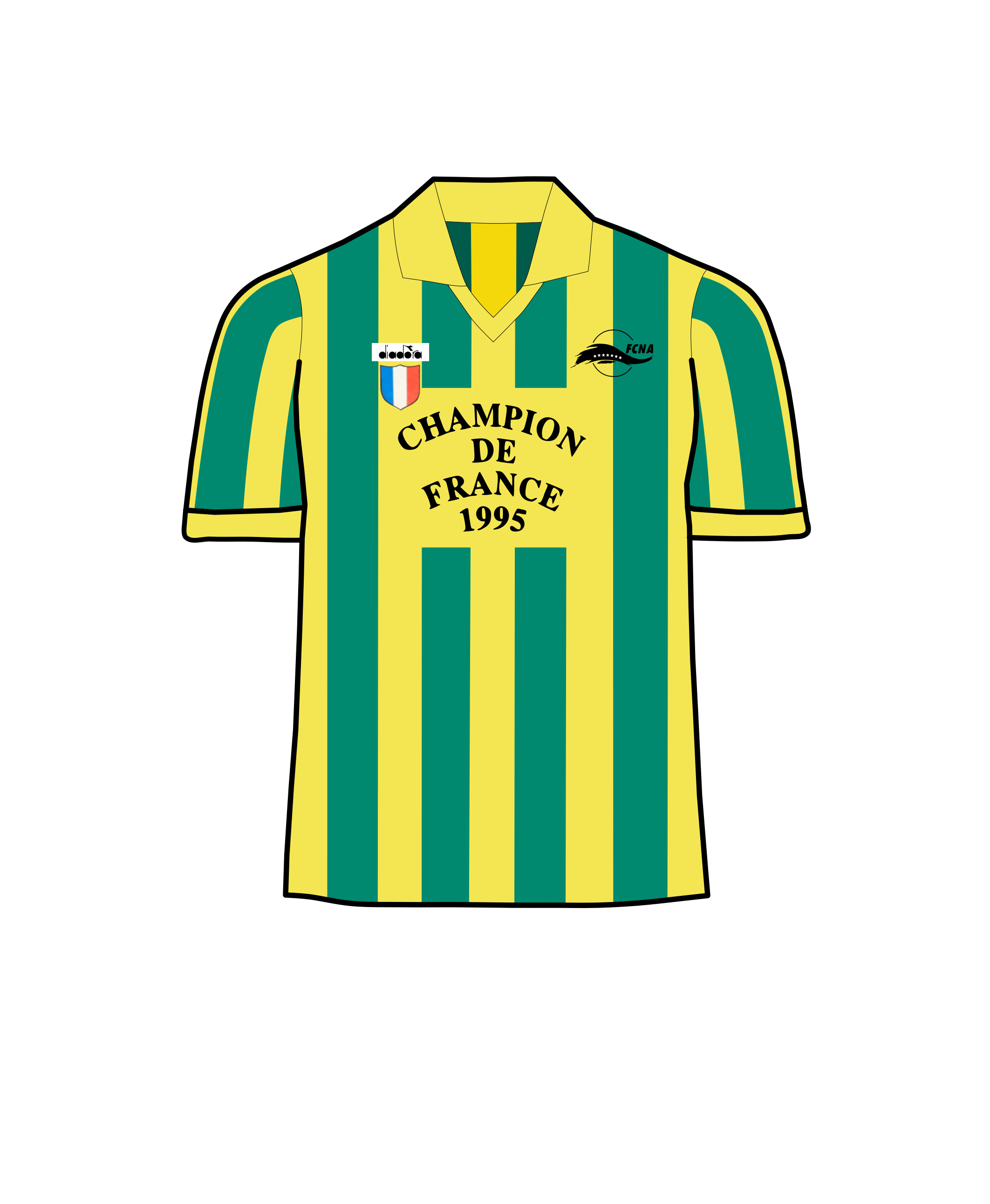 FC Nantes' iconic yellow and green kit, inspired by the jockey's yellow-green helmet worn by the successful racehorse Ali Pacha, which was brought to the football club's identity by founder Jean Le Guillou.